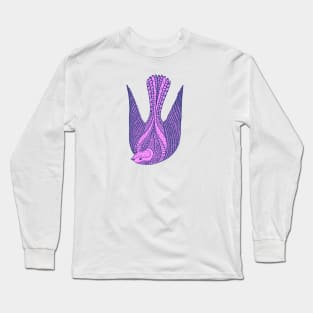 Cute pink love bird in the air Long Sleeve T-Shirt